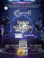 SPECTRON 2026 - Tech Debate Technical Event Poster